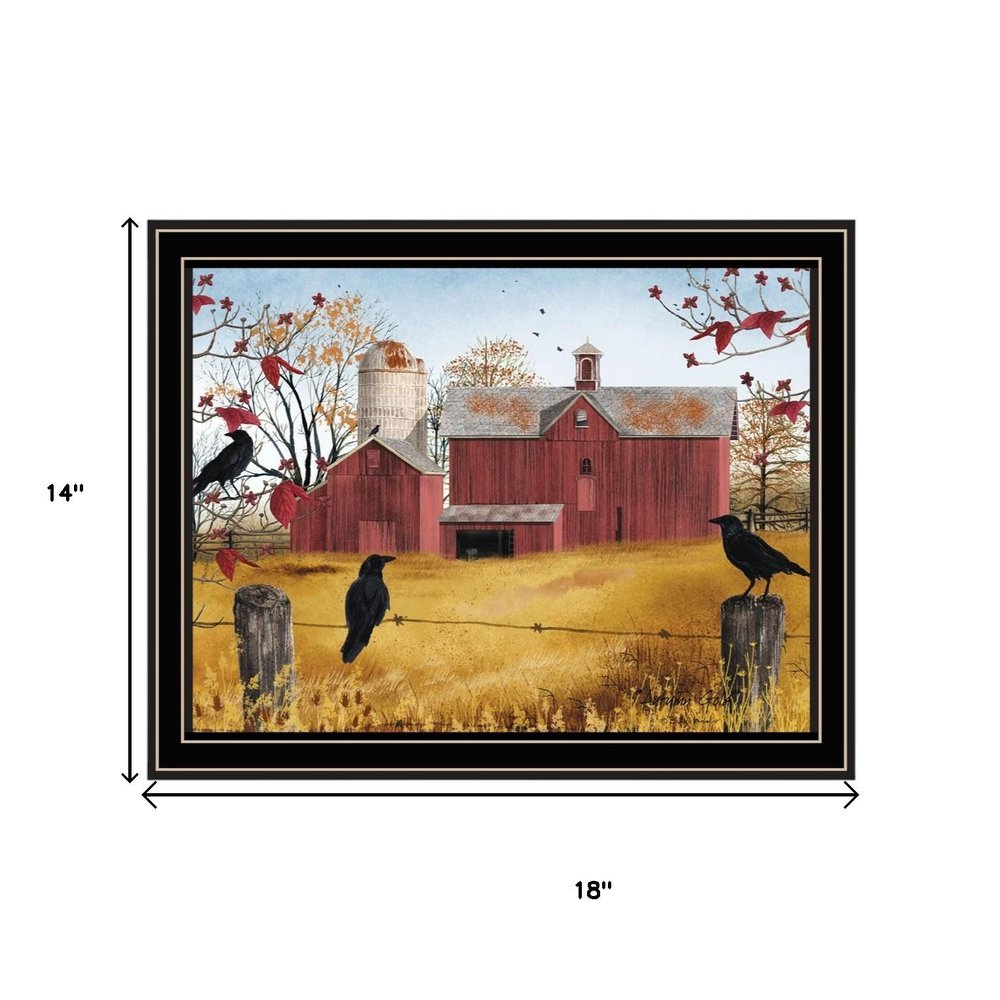 Set Of Two Autumn Red Barns Black Framed Wall Art — view 5