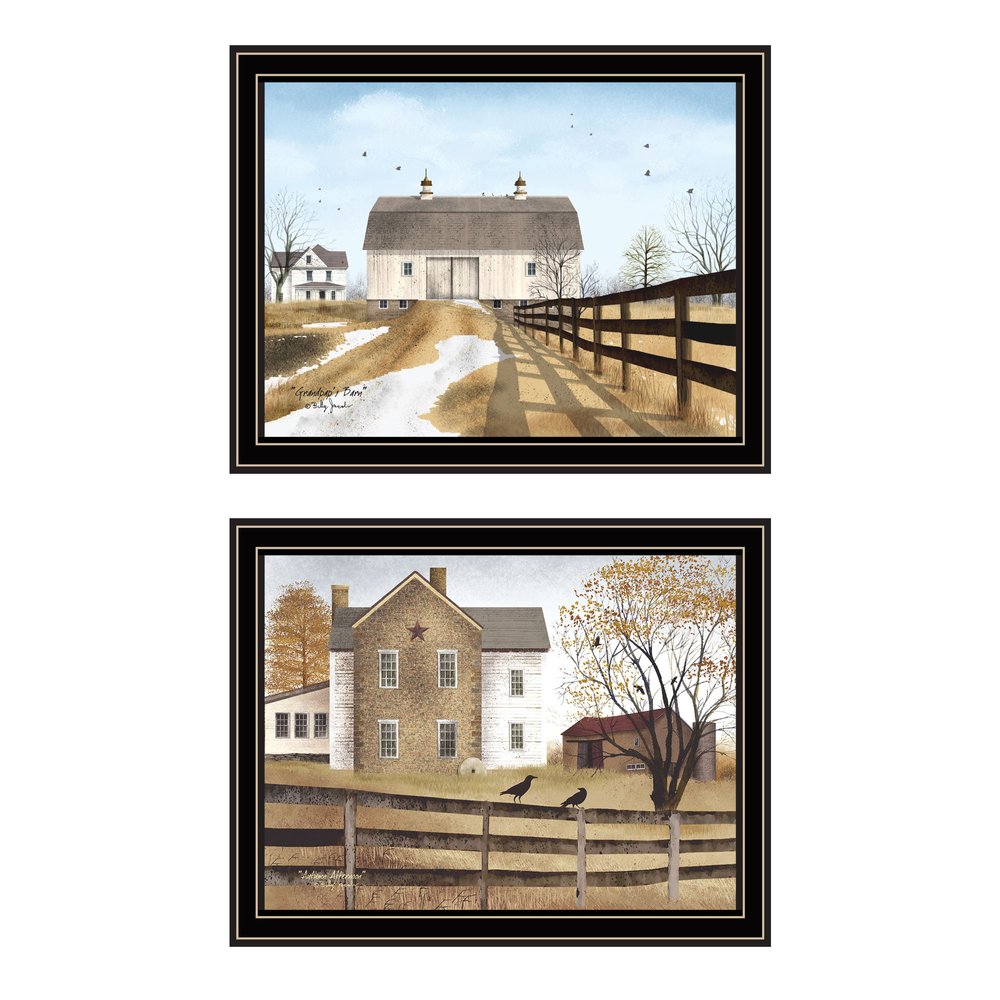 Set Of Two Grandpa's Barn Black Framed Wall Art HomeRoots