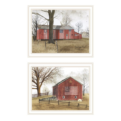 Set Of Two All American Barns White Framed Wall Art HomeRoots
