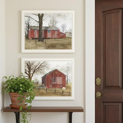 Set Of Two All American Barns White Framed Wall Art HomeRoots