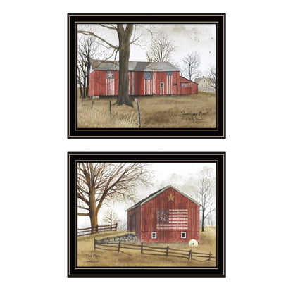Set Of Two All American Barns Black Framed Wall Art HomeRoots