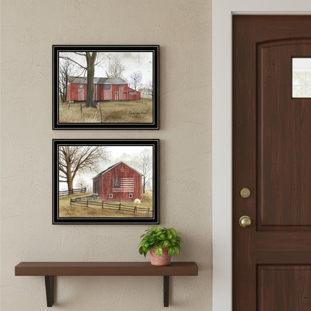 Set Of Two All American Barns Black Framed Wall Art HomeRoots