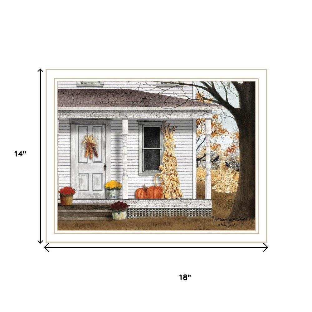 Set Of Two Autumn Greetings White Framed Wall Art HomeRoots