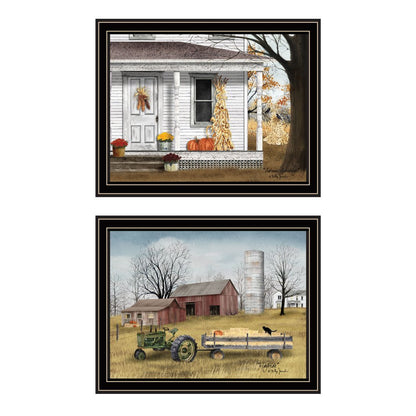 Set Of Two Autumn Greetings Black Framed Wall Art HomeRoots