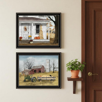 Set Of Two Autumn Greetings Black Framed Wall Art HomeRoots