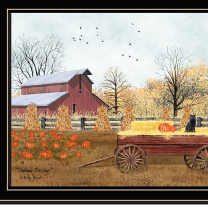 Set Of Two Autumn Blessings Farm Life Black Framed Wall Art HomeRoots