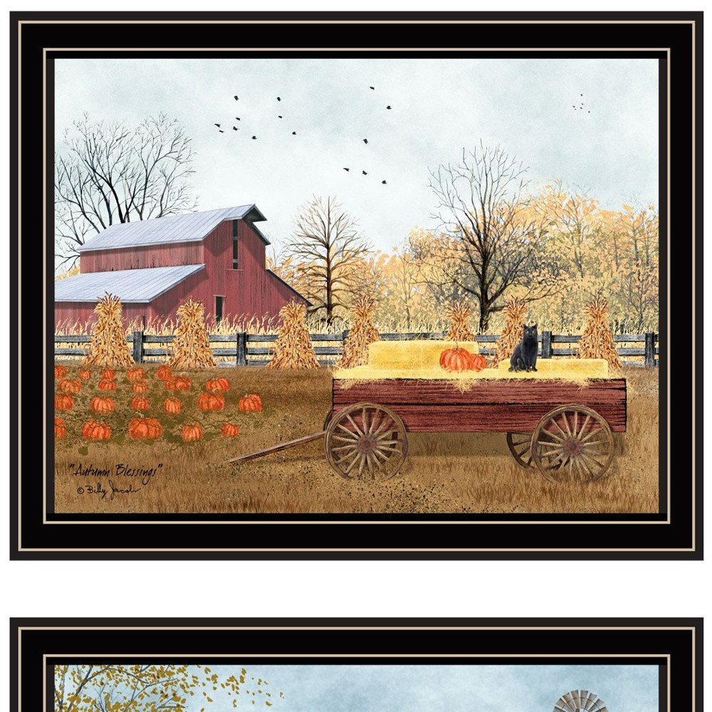 Set Of Two Autumn Blessings Farm Life Black Framed Wall Art — view 4
