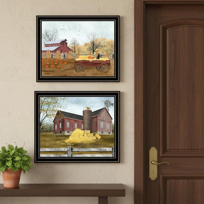 Set Of Two Autumn Blessings Farm Life Black Framed Wall Art HomeRoots