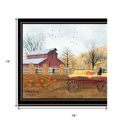 Set Of Two Autumn Blessings Farm Life Black Framed Wall Art HomeRoots