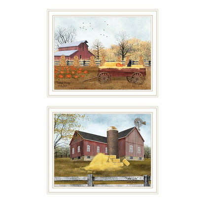 Set Of Two Autumn Blessings Farm Life White Framed Wall Art HomeRoots