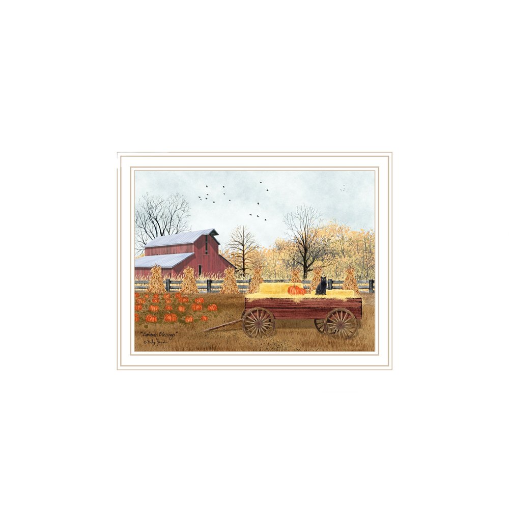 Set Of Two Autumn Blessings Farm Life White Framed Wall Art HomeRoots