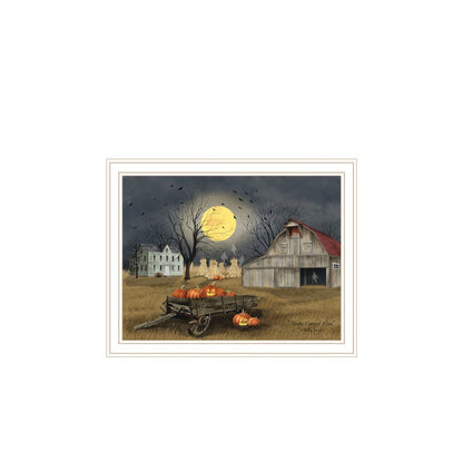 Set Of Two Halloween At Night In The Country White Framed Wall Art HomeRoots