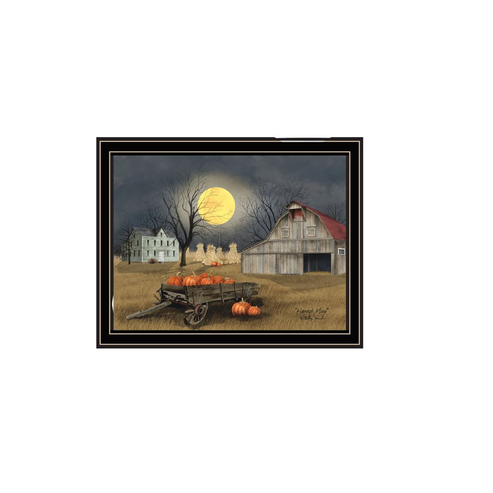 Set Of Two Autumn Moonlit Nights Black Framed Wall Art HomeRoots