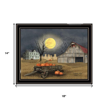 Set Of Two Autumn Moonlit Nights Black Framed Wall Art HomeRoots