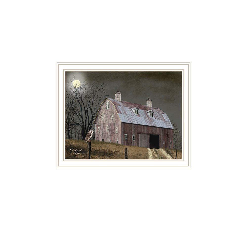 Set Of Two Autumn Moonlit Nights White Framed Wall Art — view 7