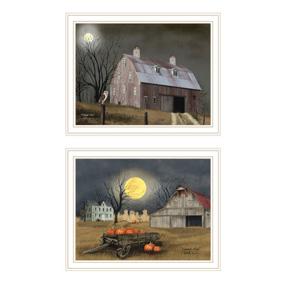 Set Of Two Autumn Moonlit Nights White Framed Wall Art HomeRoots