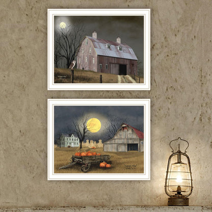 Set Of Two Autumn Moonlit Nights White Framed Wall Art HomeRoots