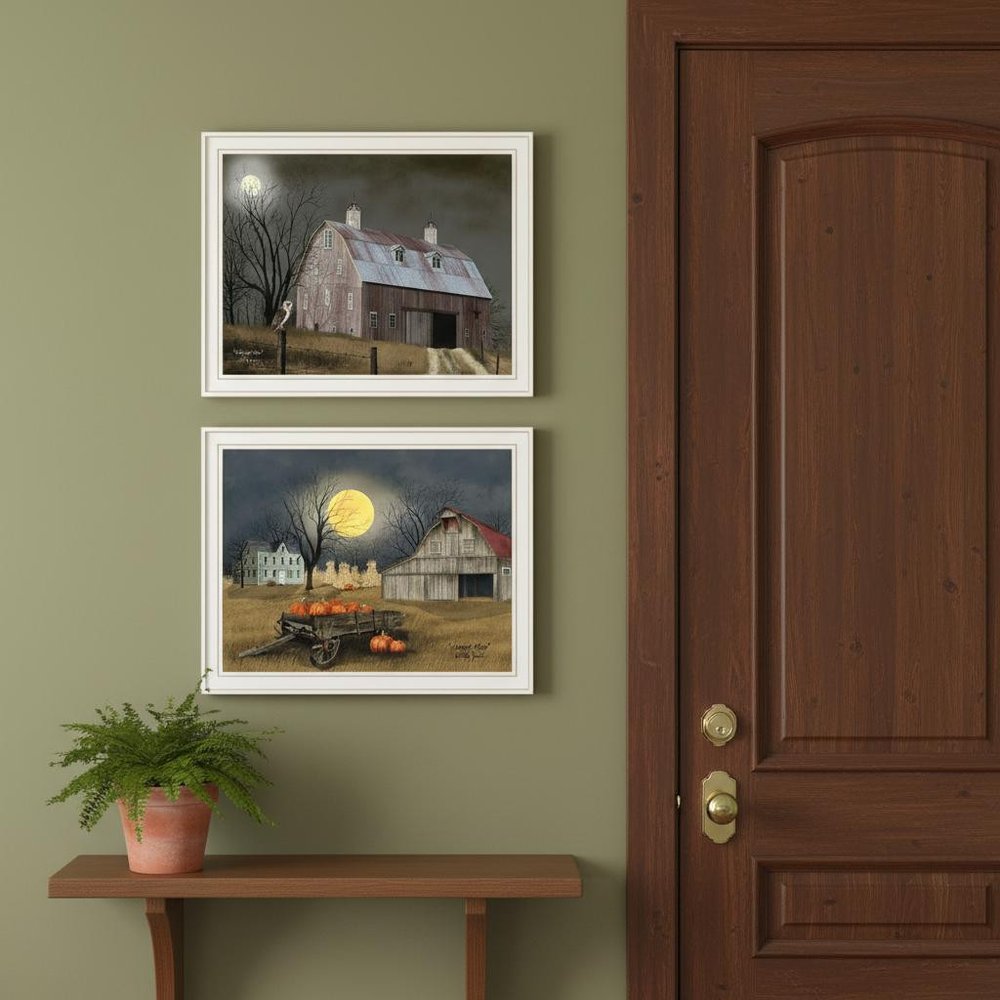 Set Of Two Autumn Moonlit Nights White Framed Wall Art HomeRoots
