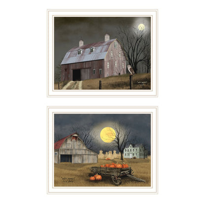 Set Of Two Autumn Moonlit Nights White Framed Wall Art HomeRoots