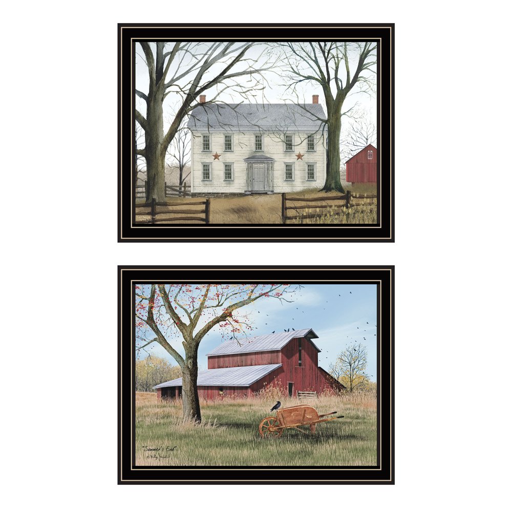 Set Of Two Early American Homestead Black Framed Wall Art — view 1