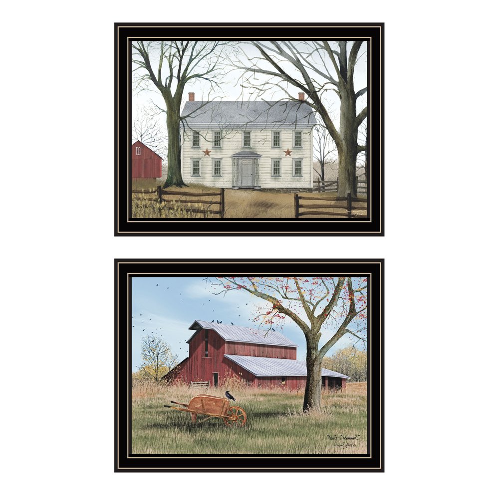 Set Of Two Early American Homestead Black Framed Wall Art — view 2