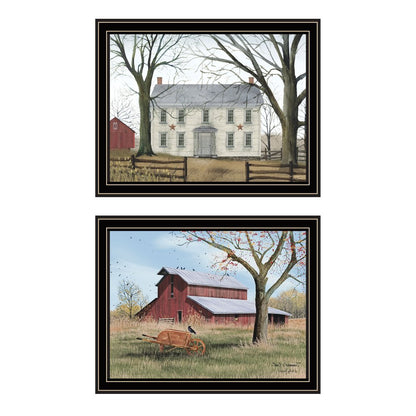 Set Of Two Early American Homestead Black Framed Wall Art HomeRoots