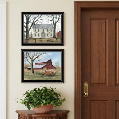 Set Of Two Early American Homestead Black Framed Wall Art HomeRoots