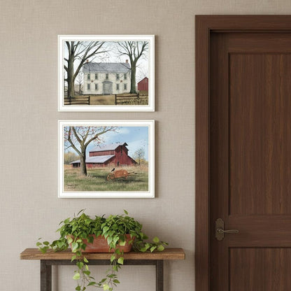Set Of Two Early American Homestead White Framed Wall Art HomeRoots