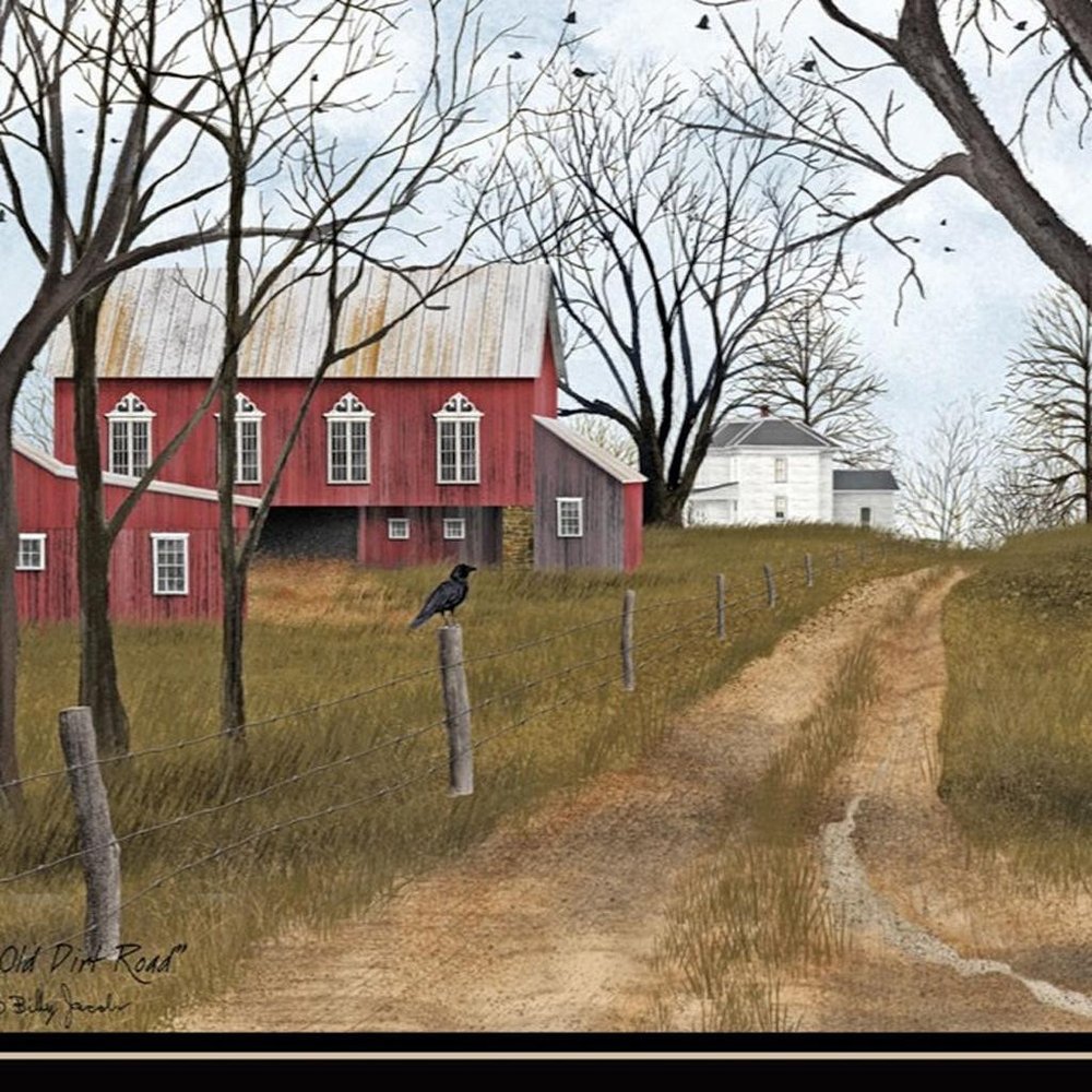 Set Of Two Sunday Drive And The Old Dirt Road Black Framed Wall Art — view 4