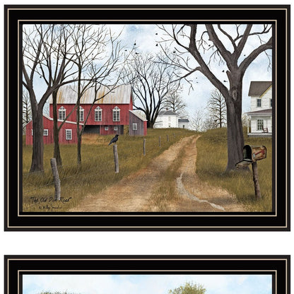 Set Of Two Sunday Drive And The Old Dirt Road Black Framed Wall Art HomeRoots