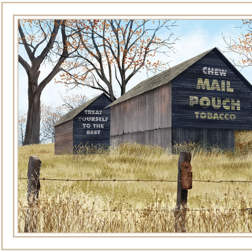 Set Of Two Mail Pouch Barn And Buck County Bridge White Framed Wall Art HomeRoots