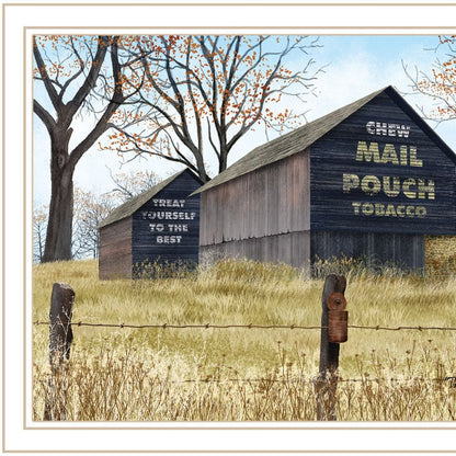 Set Of Two Mail Pouch Barn And Buck County Bridge White Framed Wall Art HomeRoots