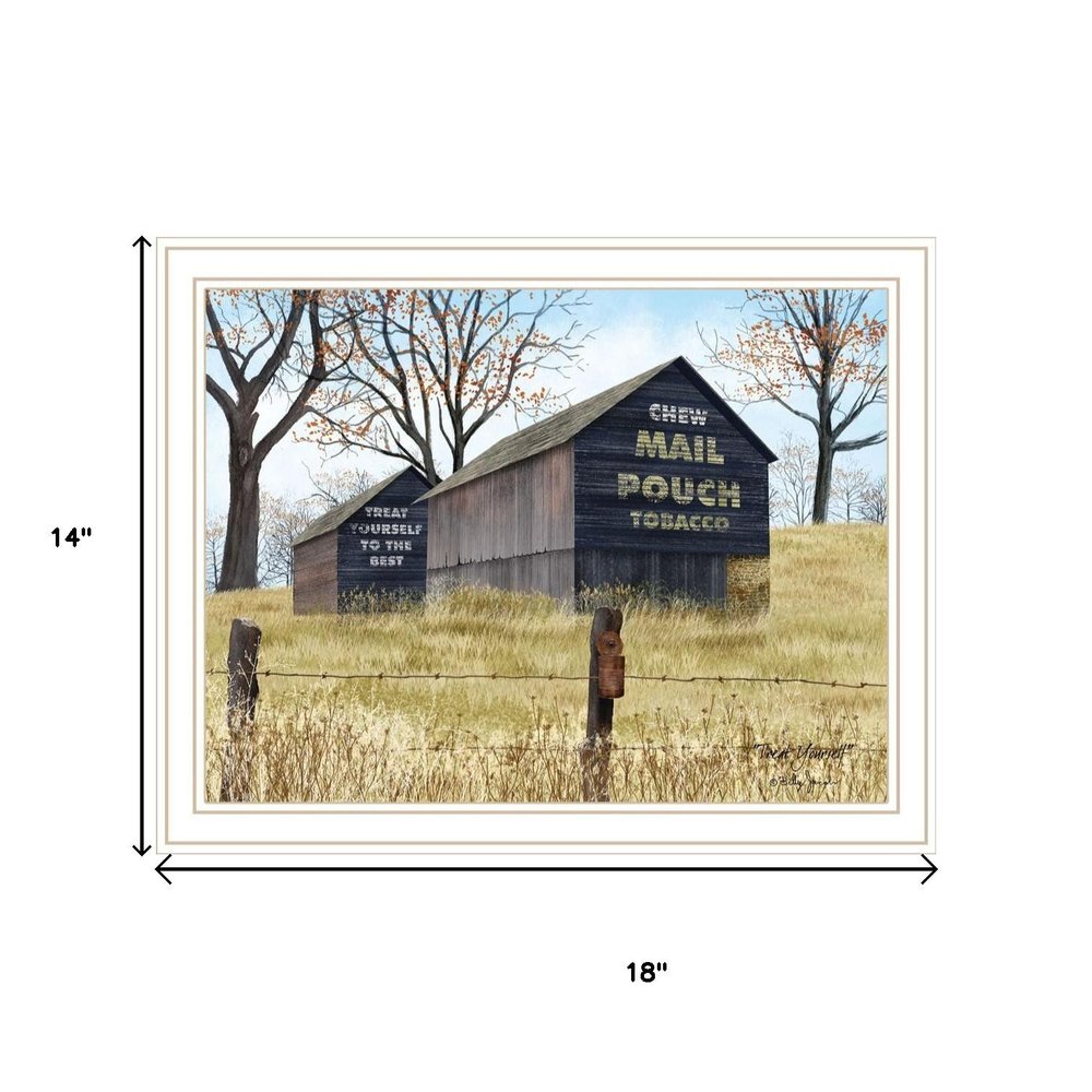Set Of Two Mail Pouch Barn And Buck County Bridge White Framed Wall Art — view 5