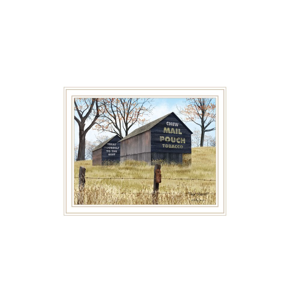 Set Of Two Mail Pouch Barn And Buck County Bridge White Framed Wall Art HomeRoots