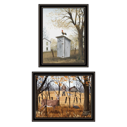 Set Of Two Country Living Black Framed Wall Art HomeRoots