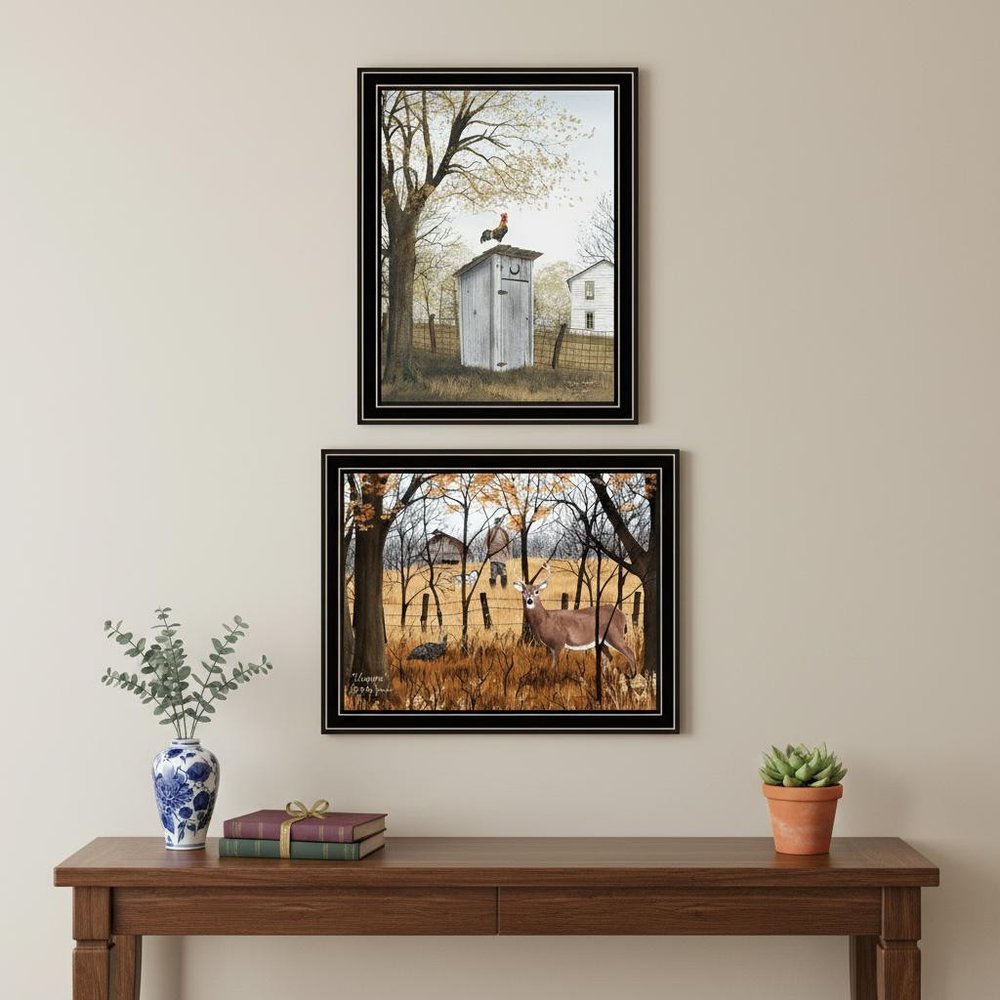 Set Of Two Country Living Black Framed Wall Art — view 5