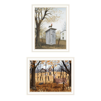 Set Of Two Country Living White Framed Wall Art HomeRoots