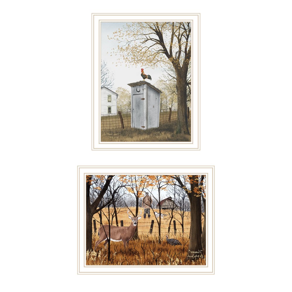 Set Of Two Country Living White Framed Wall Art HomeRoots