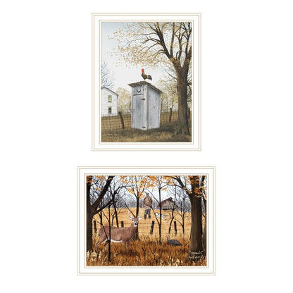 Set Of Two Country Living White Framed Wall Art HomeRoots