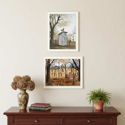 Set Of Two Country Living White Framed Wall Art HomeRoots