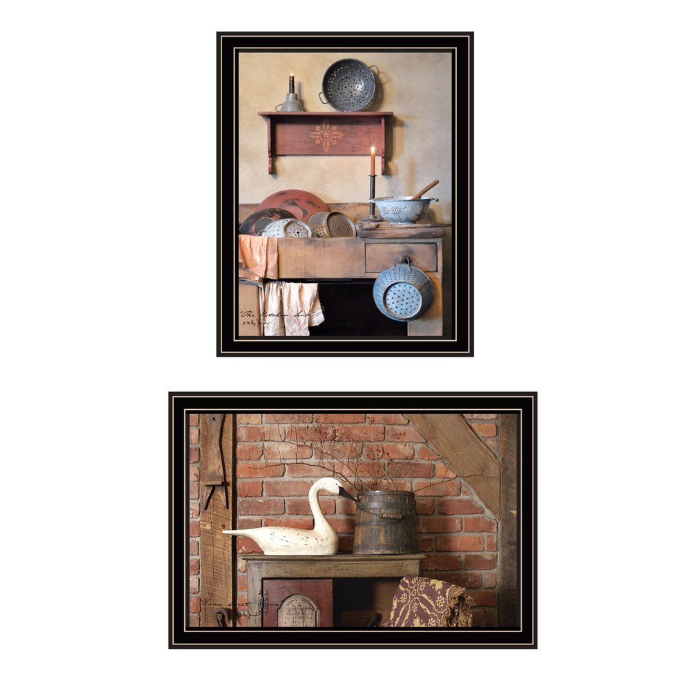 Set Of Two Home Sweet Home Black Framed Wall Art HomeRoots