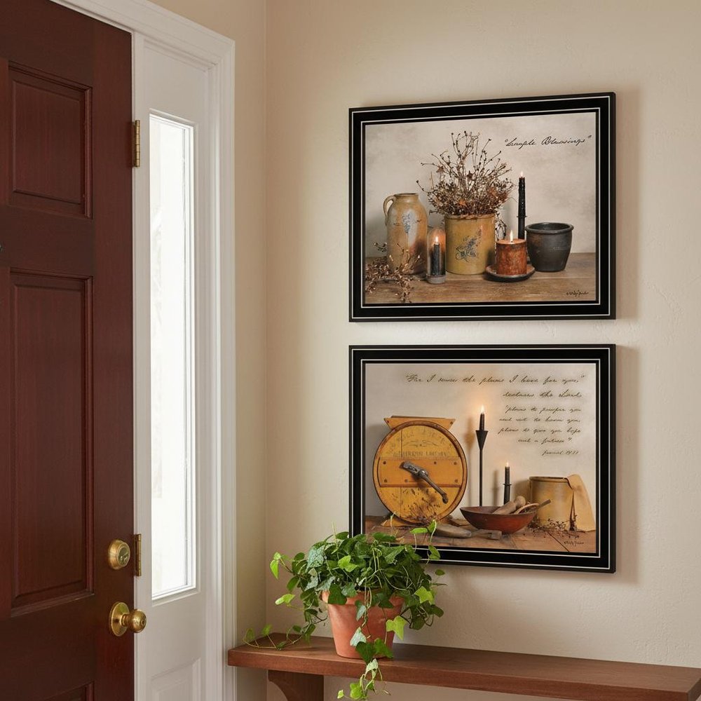 Set Of Two Simple Blessings Black Framed Wall Art HomeRoots