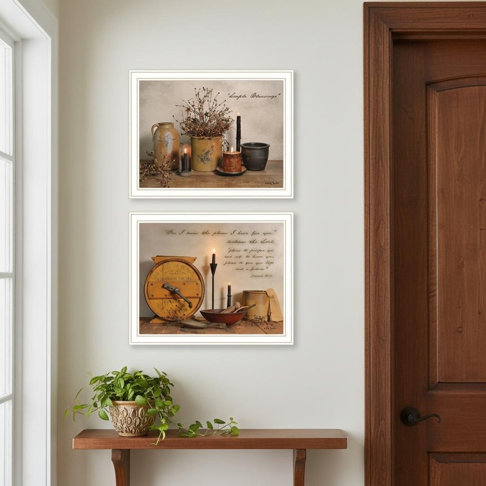 Set Of Two Simple Blessings White Framed Wall Art — view 5