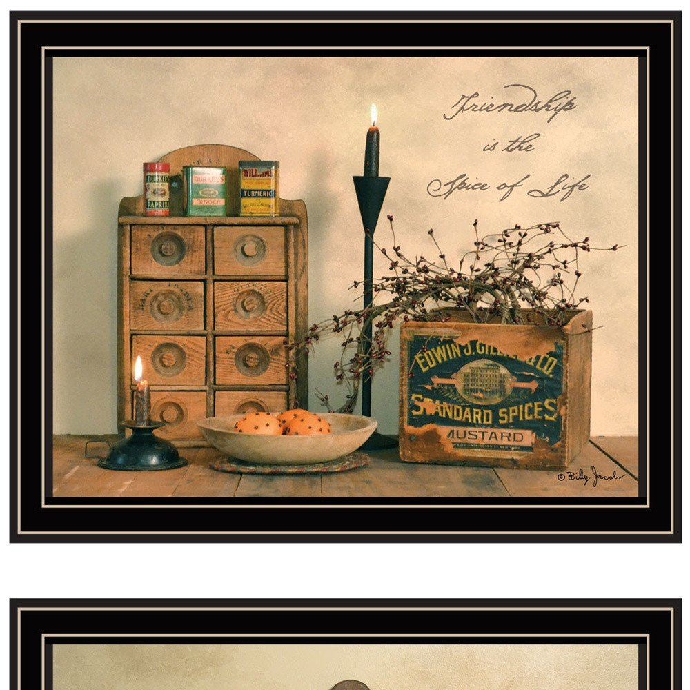 Set Of Two Friendship is the Spice of Life Black Framed Wall Art — view 3