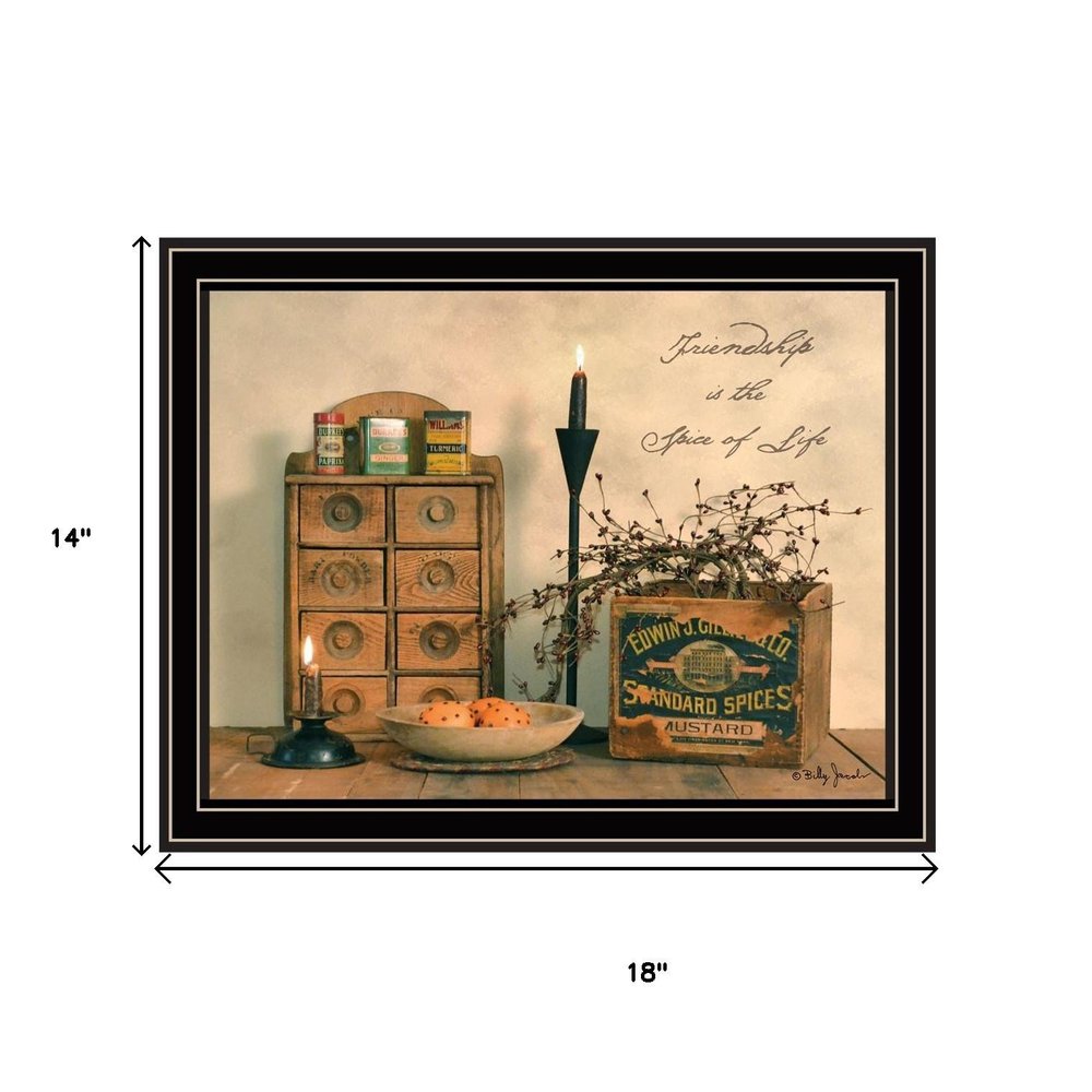 Set Of Two Friendship is the Spice of Life Black Framed Wall Art — view 5