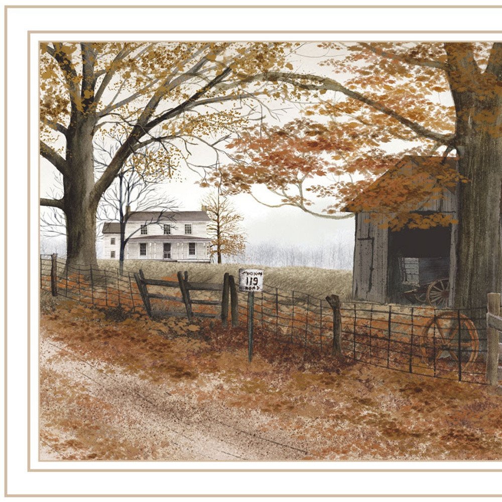 Set Of Two Old Country Road White Framed Wall Art — view 2