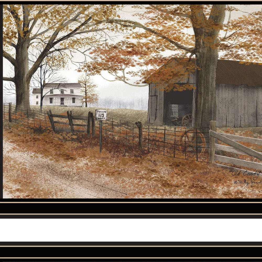 Set Of Two Old Country Road Black Framed Wall Art HomeRoots