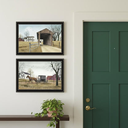 Set Of Two Going to Market Black Framed Wall Art HomeRoots