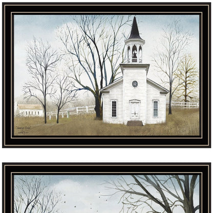 Set Of Two Amazing Grace Sunday Service Black Framed Wall Art HomeRoots