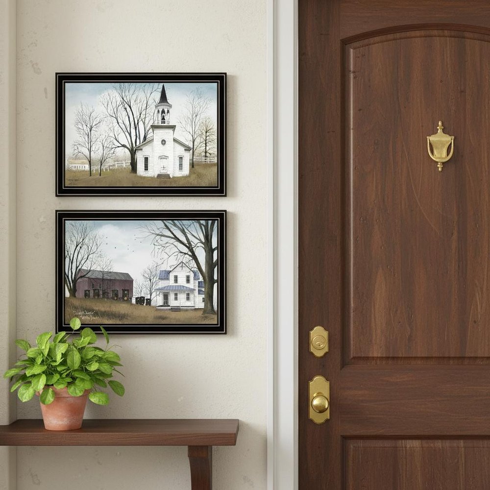 Set Of Two Amazing Grace Sunday Service Black Framed Wall Art HomeRoots